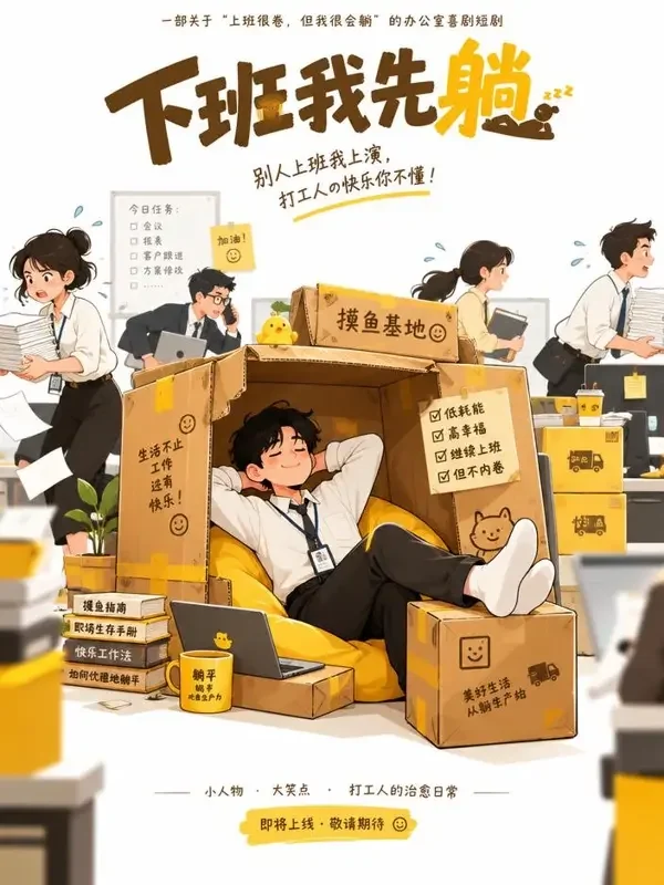 红果短剧《摸鱼大师升职记》封面 - 打工人题材短剧